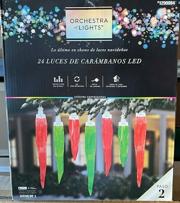 #ad 24 Gemmy quot;Orchestra of Lightsquot; Multi Function Color Changing LED Icicle Lights $74.99