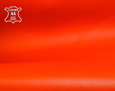 #ad Bright Orange Lambskin 3 4 sqft Red Leather Fabric FIESTA 287 0.9mm 2.25 oz $39.22