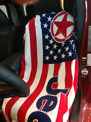 #ad Jeep Seat Cover Towel American Flag amp; Jeep Star Logo Fits All Jeep Models $38.95