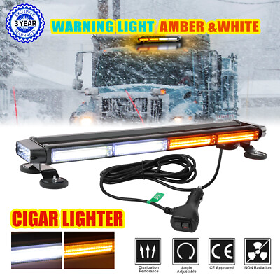 #ad LED Strobe Light Bar 120w White Amber Emergency Beacon Warning Tow Truck LAMP $83.95
