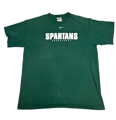 #ad Vintage Nike Team Michigan State Spartans Basketball T Shirt Elite Sz XL Men’s $28.95