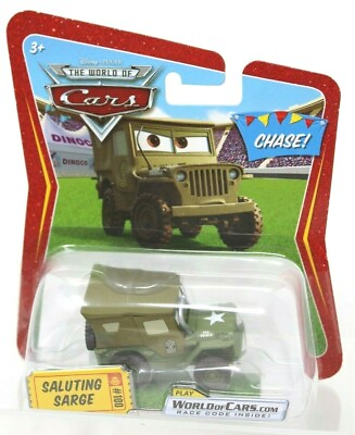 #ad Saluting Sarge Chase World of Cars Disney Pixar Jeep Chase #S 9 $8.98