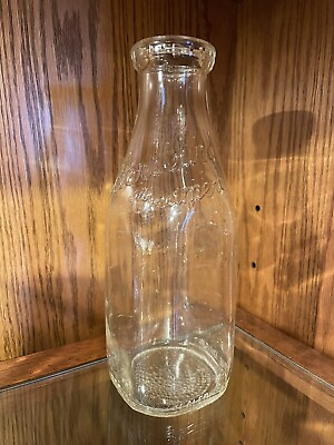 #ad Petersburg Creamery Embossed One Quart Glass Milk Bottle Petersburg Ohio $19.50