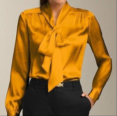 #ad Chic Womens Satin Silk Business Career OL Tops Dress Formal Shirts Bowtie Blouse $55.59
