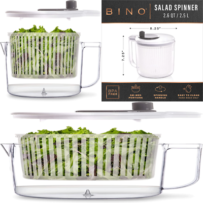 #ad Salad Spinner 2.6 Qt Small Manual Lettuce Spinner with Built In Draining System $21.14