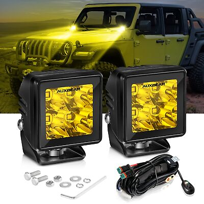 #ad #ad AUXBEAM 2quot;in Square LED Work Light Pods Amber Lights For Truck Off Road Tractor $50.99