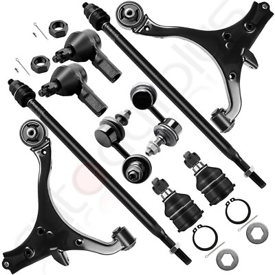 #ad 10pc Suspension Ball Joints Tie Rods Control Arms Kit For 2001 2005 Honda Civic $83.59