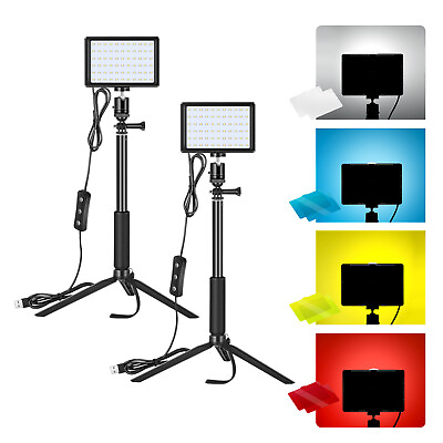 Neewer 2 Pack Dimmable USB 66 LED Video Light 5600K with Adjustable Tripod Stand $21.84