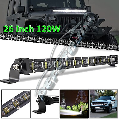 #ad Ultra Thin 26Inch LED Light Bar Spot Off Road Driving Car ATV SUV 4WD Truck Roof $99.21