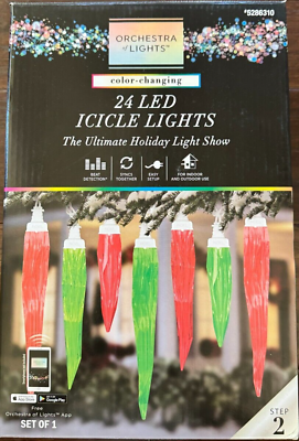 #ad Gemmy Orchestra of Lights Multi Function Color Changing 24 LED Icicle $79.99