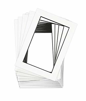 #ad Pack of 200 5x7 White Photo Mat with Black core Acid Free for 4x6 Pictures $45.99