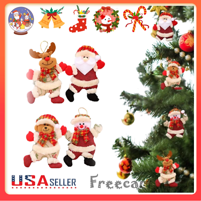 #ad 4 Style Christmas Hanging Ornament Santa Claus Snowman Doll Xmas Tree Decor Gift $1.48