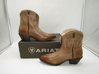 #ad Ariat Womens Darlin Western Ankle Boots Burnt Sugar Brown Size 9.5 $121.50