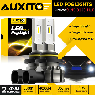 #ad SUPER WHITE H10 9145 9140 LED Fog Light Bulbs Car Driving Lamp DRL High Power X2 $26.99