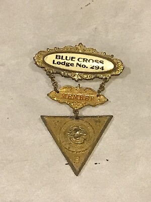 #ad Vintage Knights Of Pythias Member Blue Cross Lodge No. 294 Badge Pin M.C. Lilley $19.99