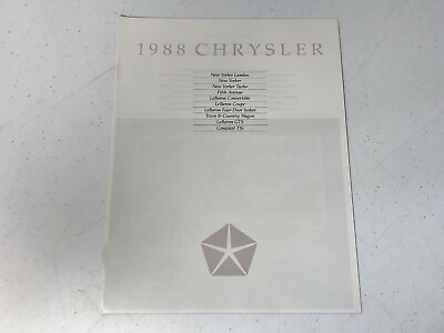 #ad 1988 CHRYSLER FULL LINE SALES BROCHURE CATALOG IN EXCELLENT CONDITION $9.22