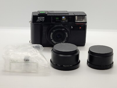 #ad Ricoh AF 7 Camera with telephoto amp; wide angle lens and viewfinder $150.00