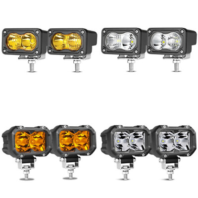 3quot; 4quot; LED Work Light Spot Flood Cube Pods Driving Fog Lamp Offroad Yellow Amber $31.99