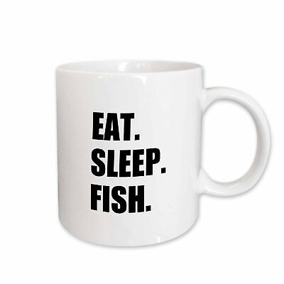 #ad 3dRose Eat Sleep Fish fun text gifts for fishing enthusiasts and fishermen Mug $11.99