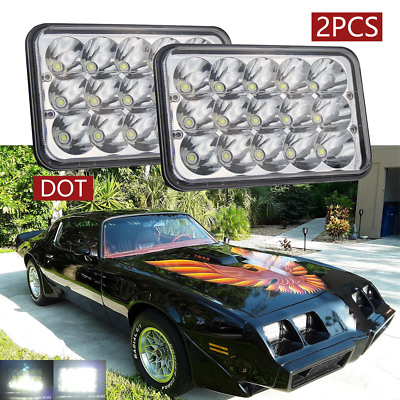 #ad For Pontiac Firebird Trans AM 1977 1981 1998 2002 2PCS 4X6 LED Headlight Hi Lo $29.17
