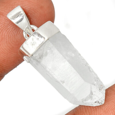 #ad Natural Lemurian Quartz 925 Sterling Silver Pendant Jewelry CP23735 $15.99