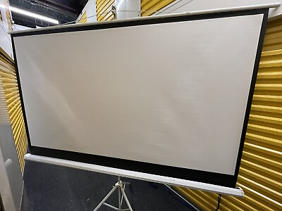 #ad Lot Of 2 Proht 100 Inch Portable Projection Screen W Pull up Foldable Tripod Sta $220.00