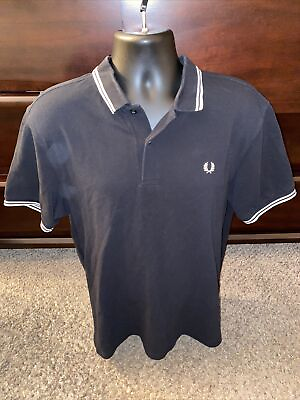 #ad Fred Perry Men’s Short Sleeve Collared Shirt Size XL Black $27.95