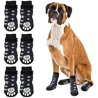 #ad 6pcs Pet Dog Shoes Anti slip Boots Sock for Small Medium Large Puppy Paw Protect $12.87