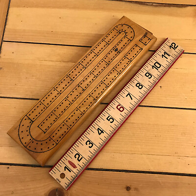 #ad Hand Made Vintage Wooden Cribbage Game Board 11quot; long C $19.95