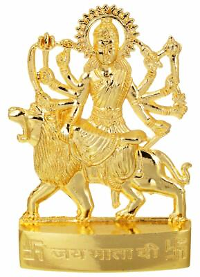 #ad Golden Plated Goddess Durga Idol Statue for Temple and Home Décor 5 x 1 x 7 CM $12.99