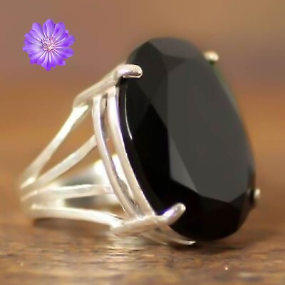 #ad Black Onyx Gemstone 925 Sterling Silver Ring Handmade Jewelry All Size $12.34