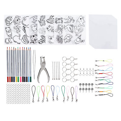 #ad Heat Shrink Sheet Set Complete Shrink Plastic Sheet With Colored Pencils Kit ♤ $24.67