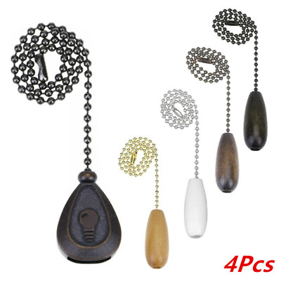 #ad 4pcs Ceiling Light Pull Chain Extension Wooden Pull Chain for Ceiling Lamp Fan $8.54