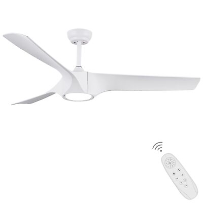 #ad White Ceiling Fan with Lights 56 inch Modern Ceiling Fan Remote Control 3 R... $217.00