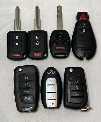 #ad Lot of 7 Used Remote Key Fobs Mitsubishi OUCJ166N Toyota Dodge Ram Nissan Honda $149.00