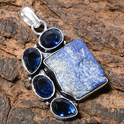 #ad 925 Sterling Silver Lapis Lazuli Gemstone Handmade Jewelry Pendant 1.89quot; $7.83