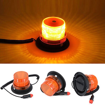 12V 24V Flashing Strobe Beacon Emergency LED Warning Light Car Auto Amber Lamp $18.51