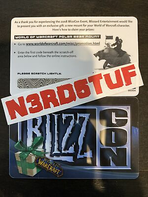 BLIZZCON 2008 08 World Of Warcraft POLAR BEAR LOOT CARD Big Blizzard Bear MOUNT $395.00