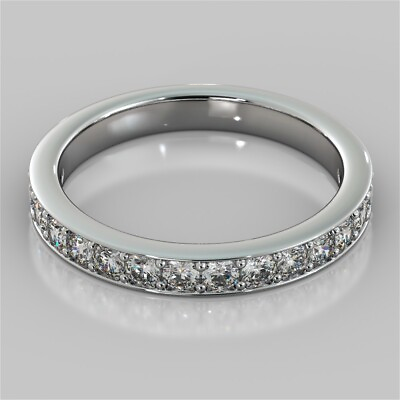 #ad 0.30 Ct Natural Round Diamond Engagement Eternity Ring 950 Solid Platinum Size 6 $628.99