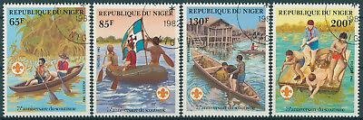#ad Niger 1982 CTO Scouting Stamps Boy Scouts 75th Anniversary Boats 4v Set GBP 1.99