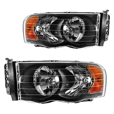 #ad Headlights Assembly Reflector Headlight Style FOR 2003 2005 Dodge Ram 3500 Truck $74.97