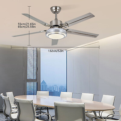 #ad 52 inch LED Indoor Outdoor Stainless Ceiling Fan with Light w Remote Control $97.00