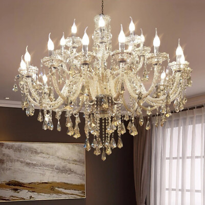 #ad Elegant Crystal Chandelier Glass Pendant Fixture Modern Ceiling Lamp 6 15 Lights $88.99