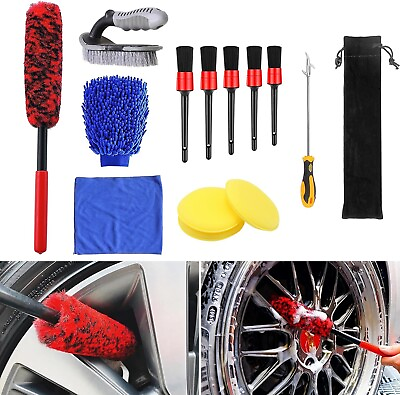 #ad Wheel Brush Kit for Cleaning Wheel and Tire Wheel and Rim Brush Car Detailing $14.99