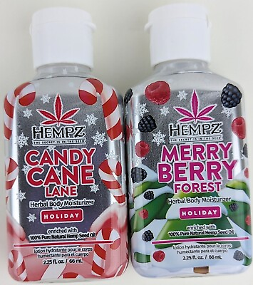 #ad Hempz Candy Cane Lane amp; Merry Berry Forest Mini Herbal Body Moisturizers 2pc Set $19.95