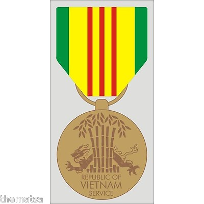 #ad VIETNAM SERVICE MEDAL RIBBON MILITARY WAR DECAL $18.99