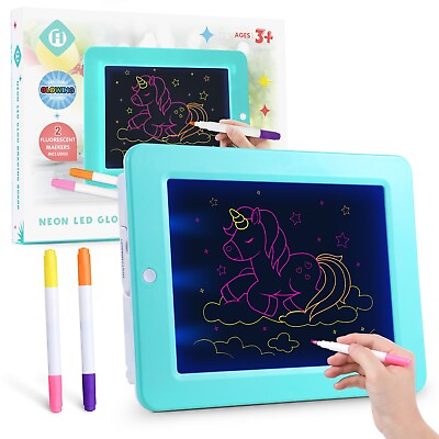 #ad Light Up Drawing Tablet With Pens Art Writing Pad With Light Effects $10.99
