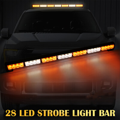 #ad 31quot; LED Strobe Light Bar Traffic Advisor Emergency Hazard Warning Amber White $38.99