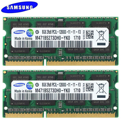 #ad Samsung 16GB 2x8 GB DDR3L 1600 MHz PC3L 12800S SO DIMM Laptop Memory 1.35V 8G US $22.50