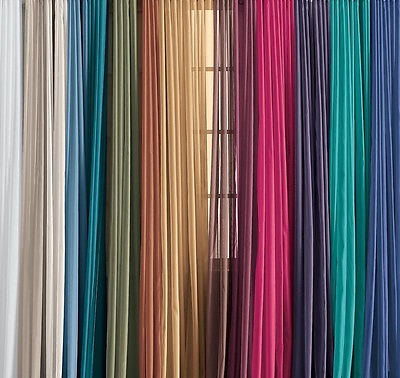 #ad Elegance 2 Panels Sheer Window Curtains Drapes Set 84quot; Long Rod Pocket Solid $8.51